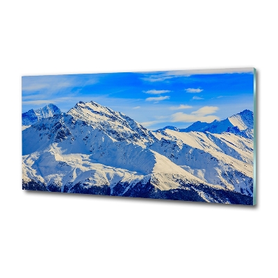 Tableau photo sur verre Alpes en hiver