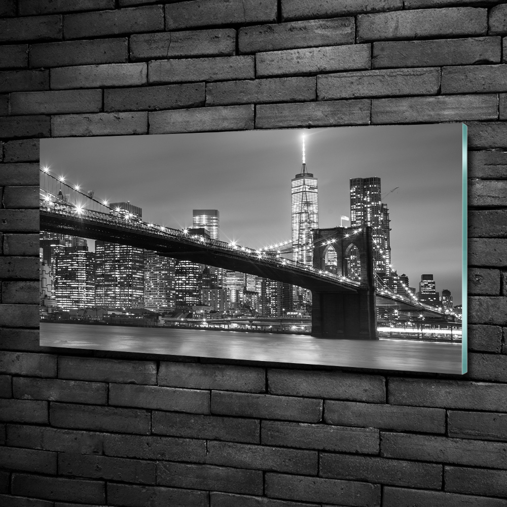 Tableau imprimé sur verre New York de nuit