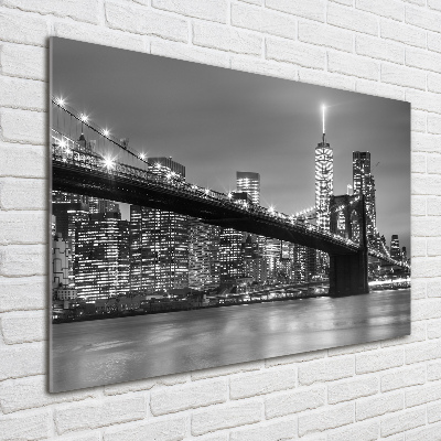 Tableau imprimé sur verre New York de nuit