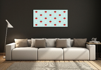 Tableau sur verre Icônes de fraises