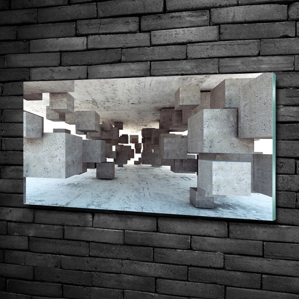 Tableau photo sur verre Cubes en béton