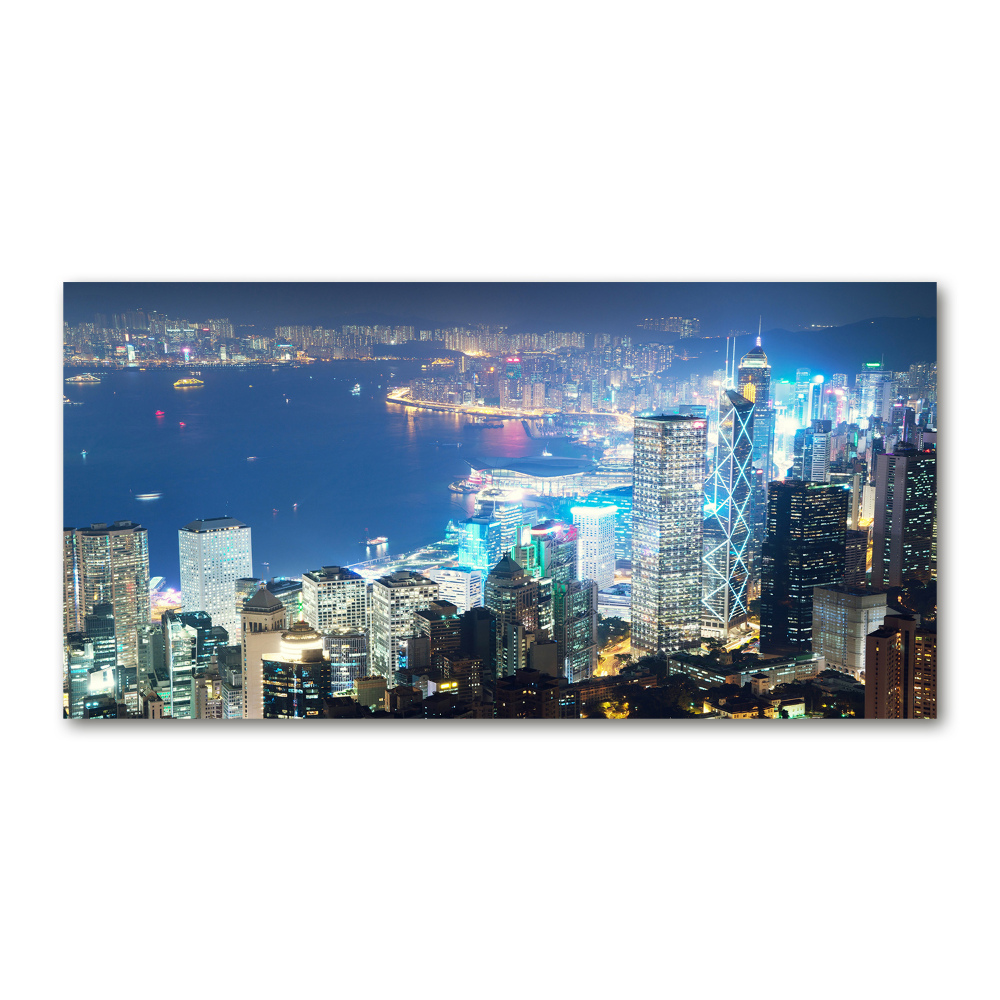 Tableau verre imprimé Hong Kong la nuit