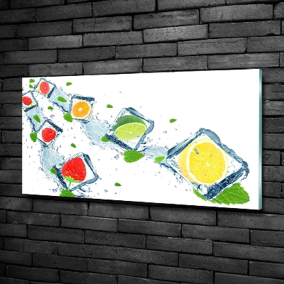 Tableau en verre Fruits en dés