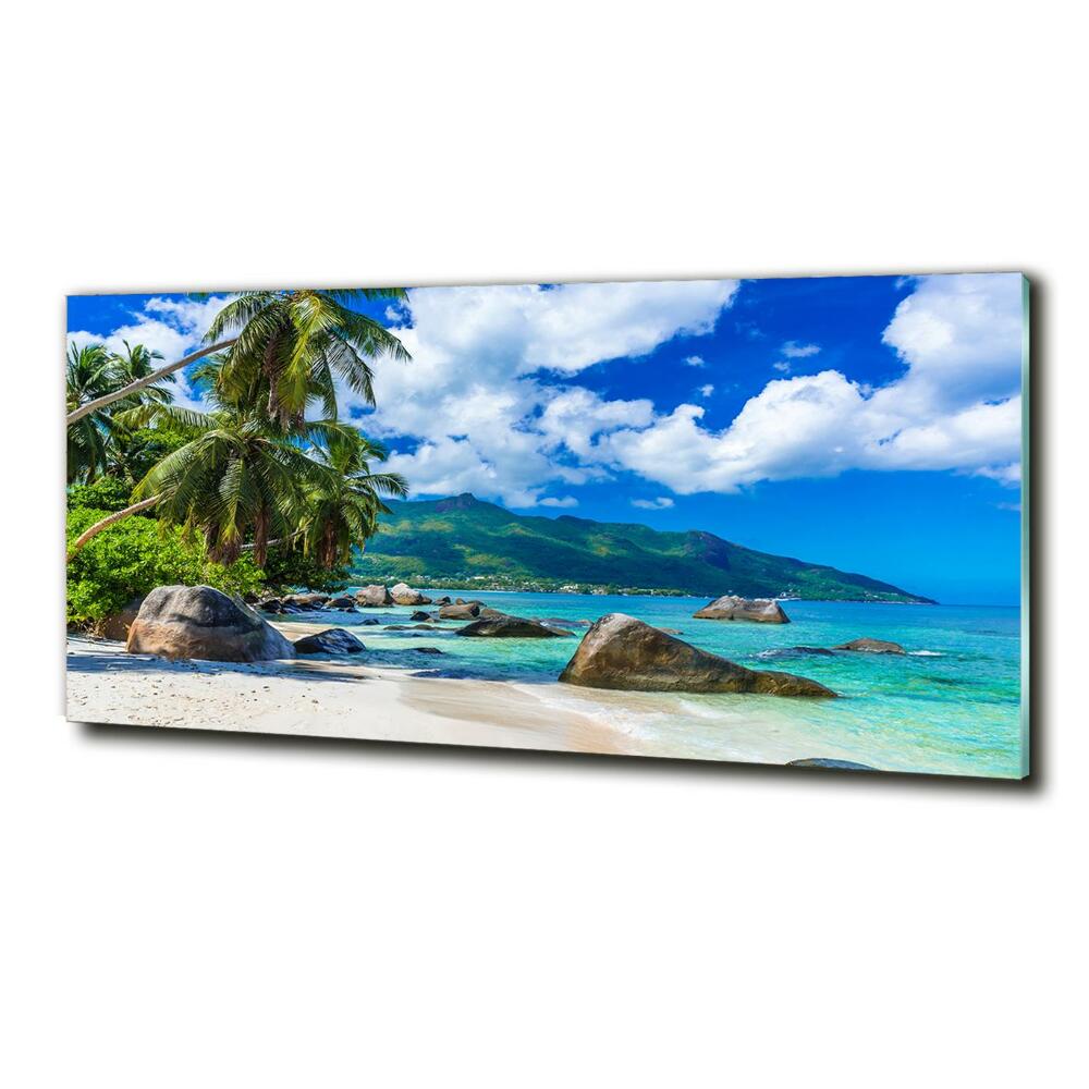 Tableau en verre Plage des Seychelles