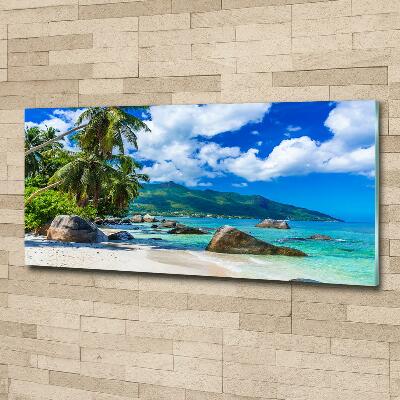 Tableau en verre Plage des Seychelles