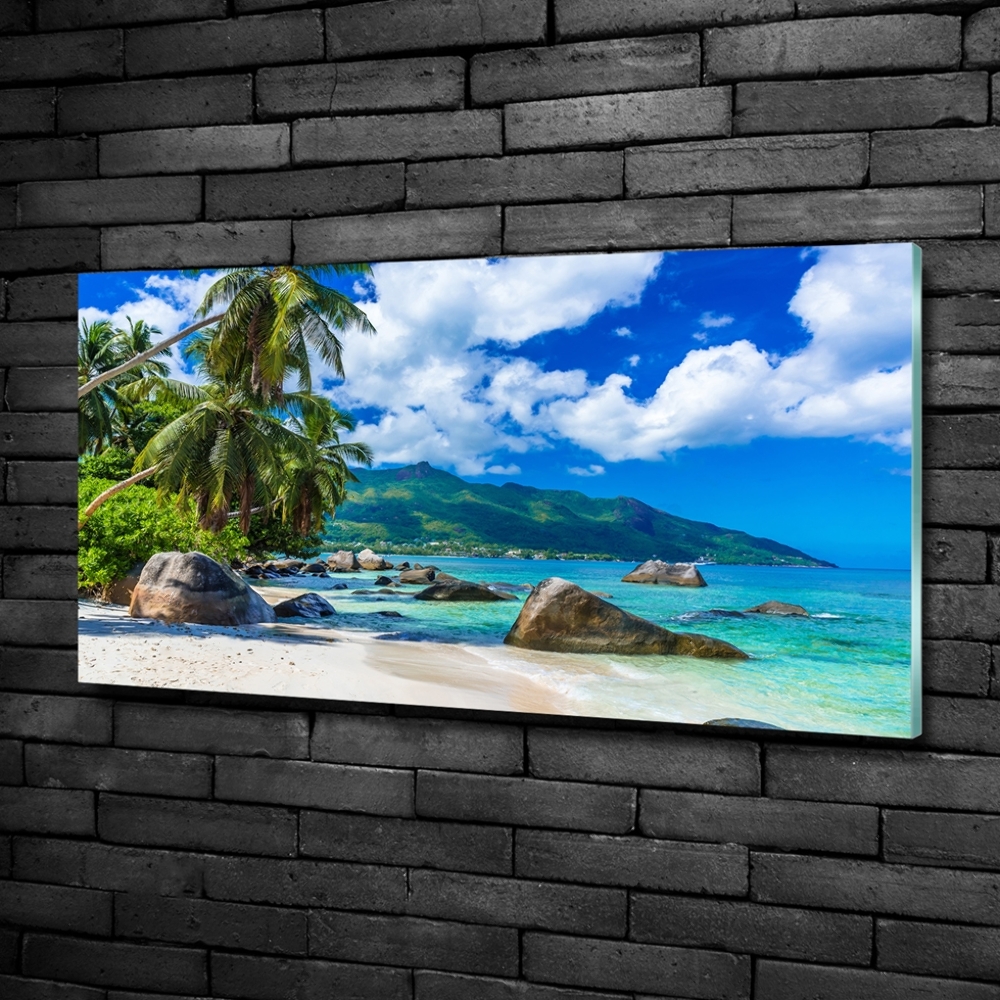 Tableau en verre Plage des Seychelles