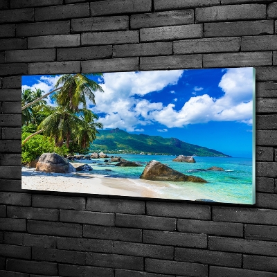 Tableau en verre Plage des Seychelles