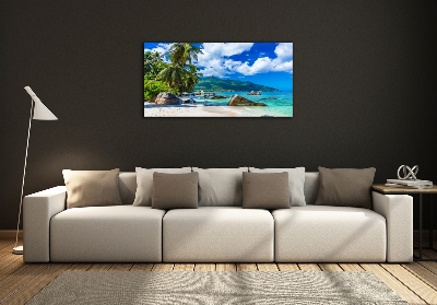 Tableau en verre Plage des Seychelles