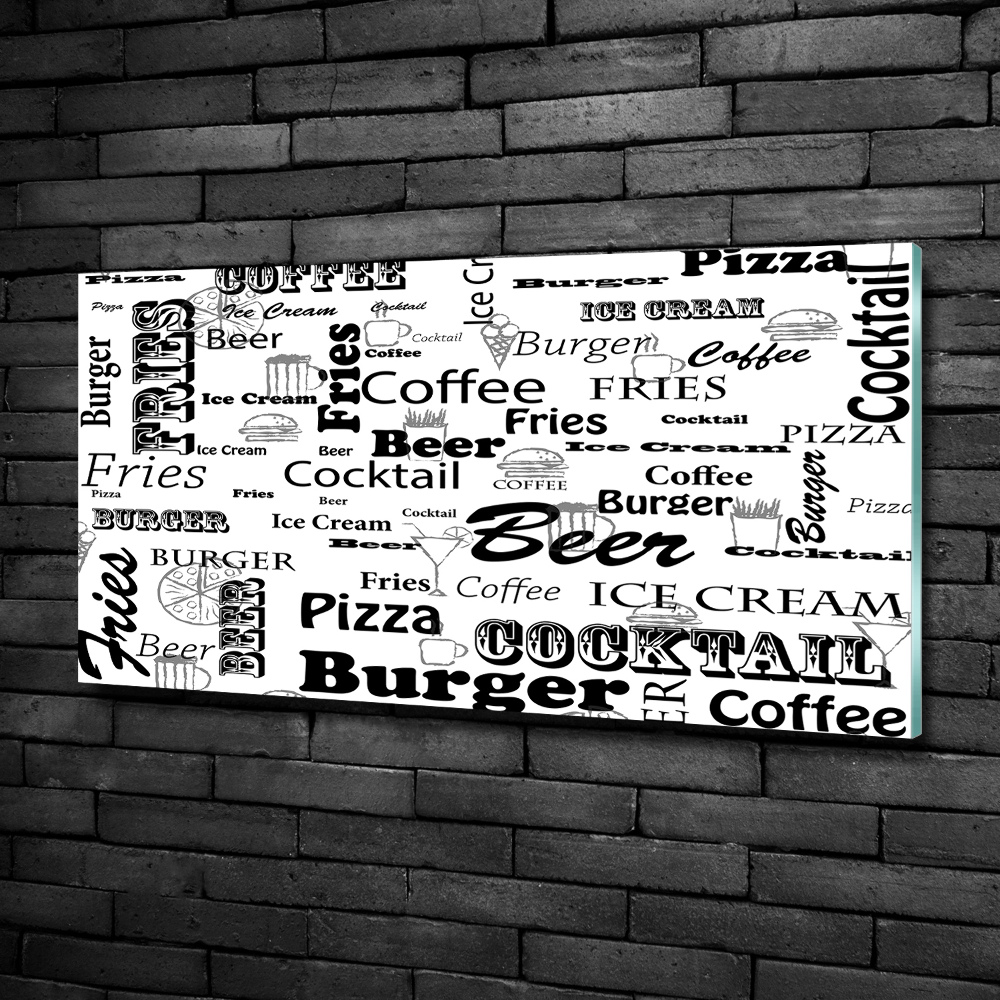 Tableau imprimé sur verre Menu du restaurant