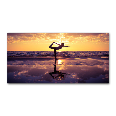 Tableau sur verre Yoga sur la plage