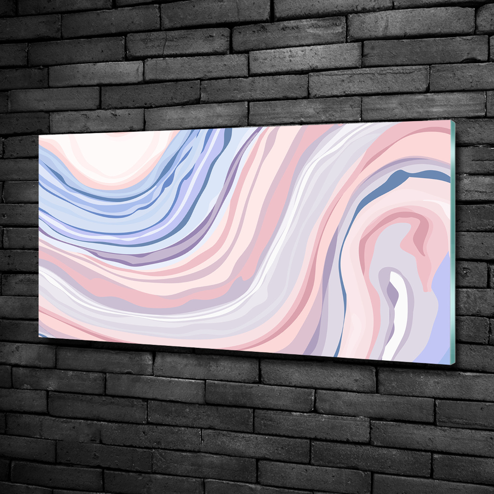 Tableau sur verre Abstraction vagues pastel