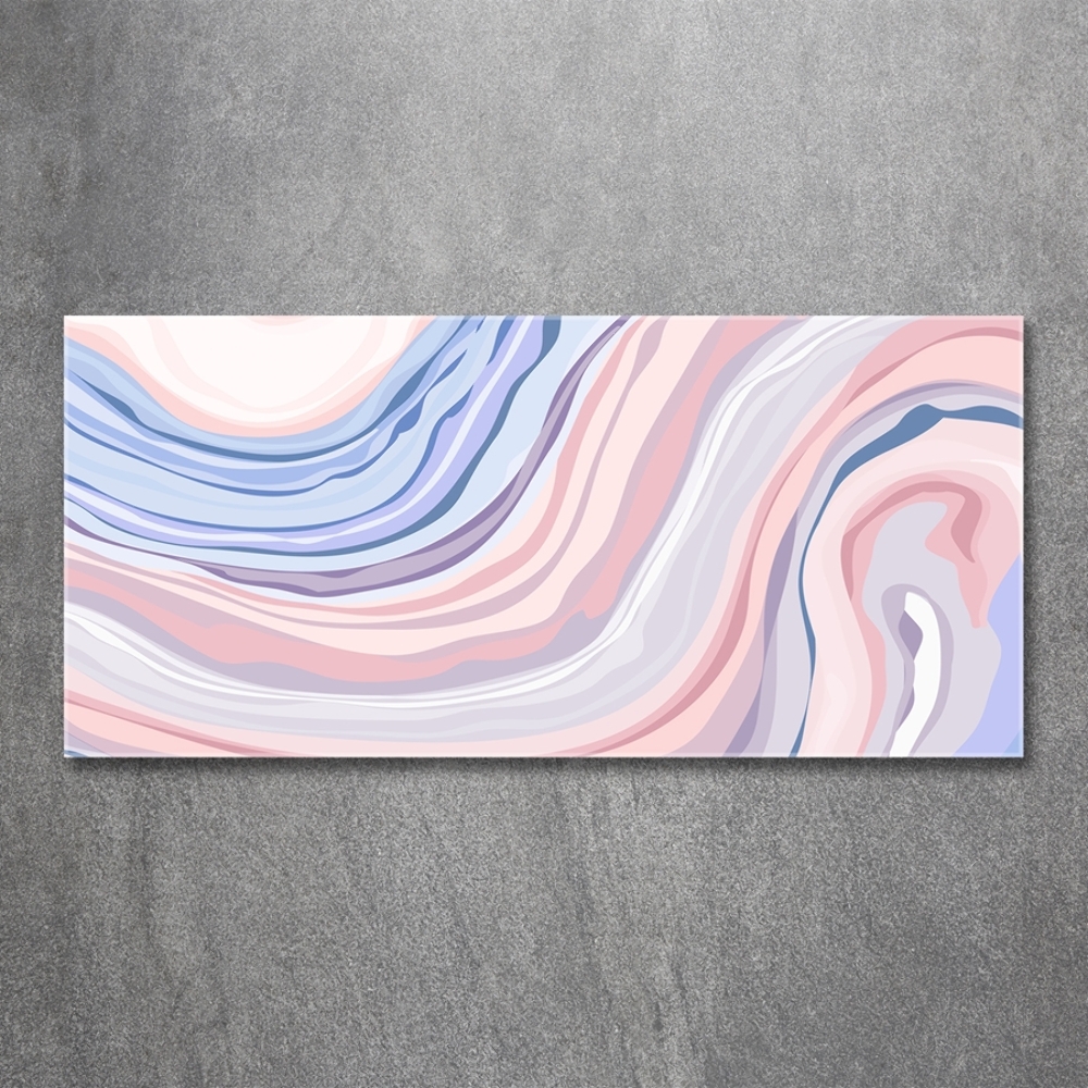 Tableau sur verre Abstraction vagues pastel