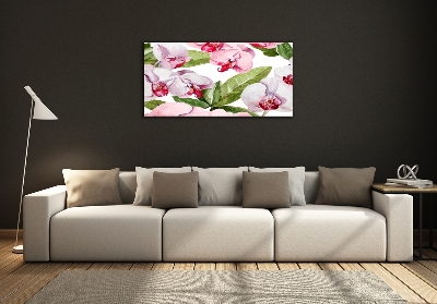 Tableau imprimé sur verre Orchidées roses