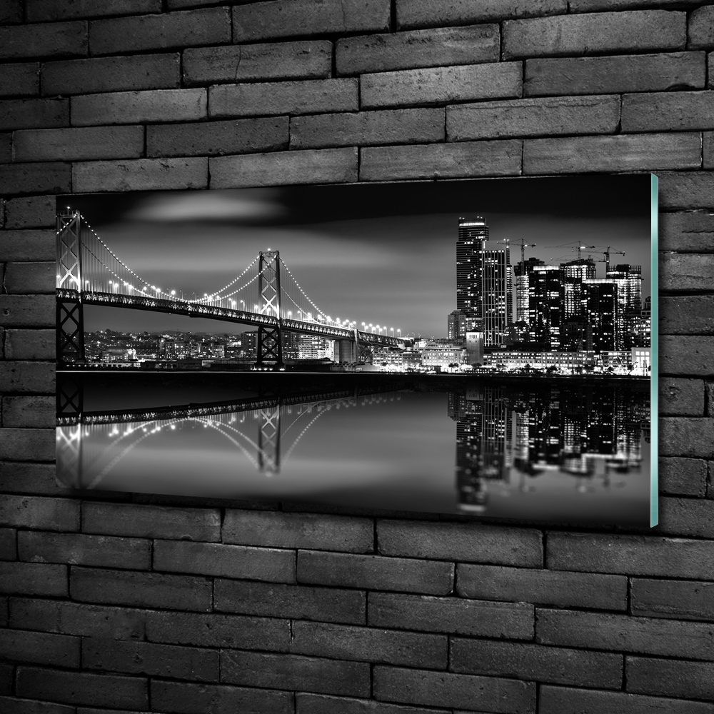 Tableau sur verre San Francisco la nuit