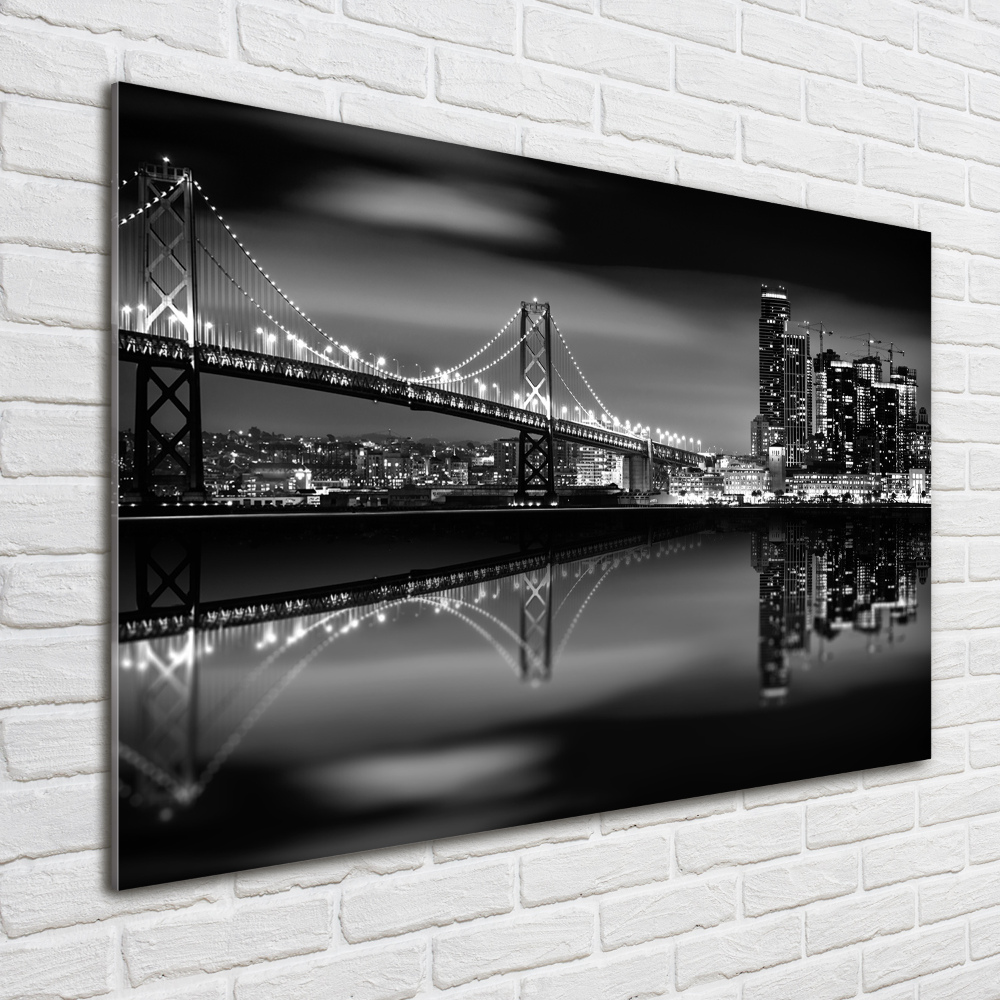 Tableau sur verre San Francisco la nuit