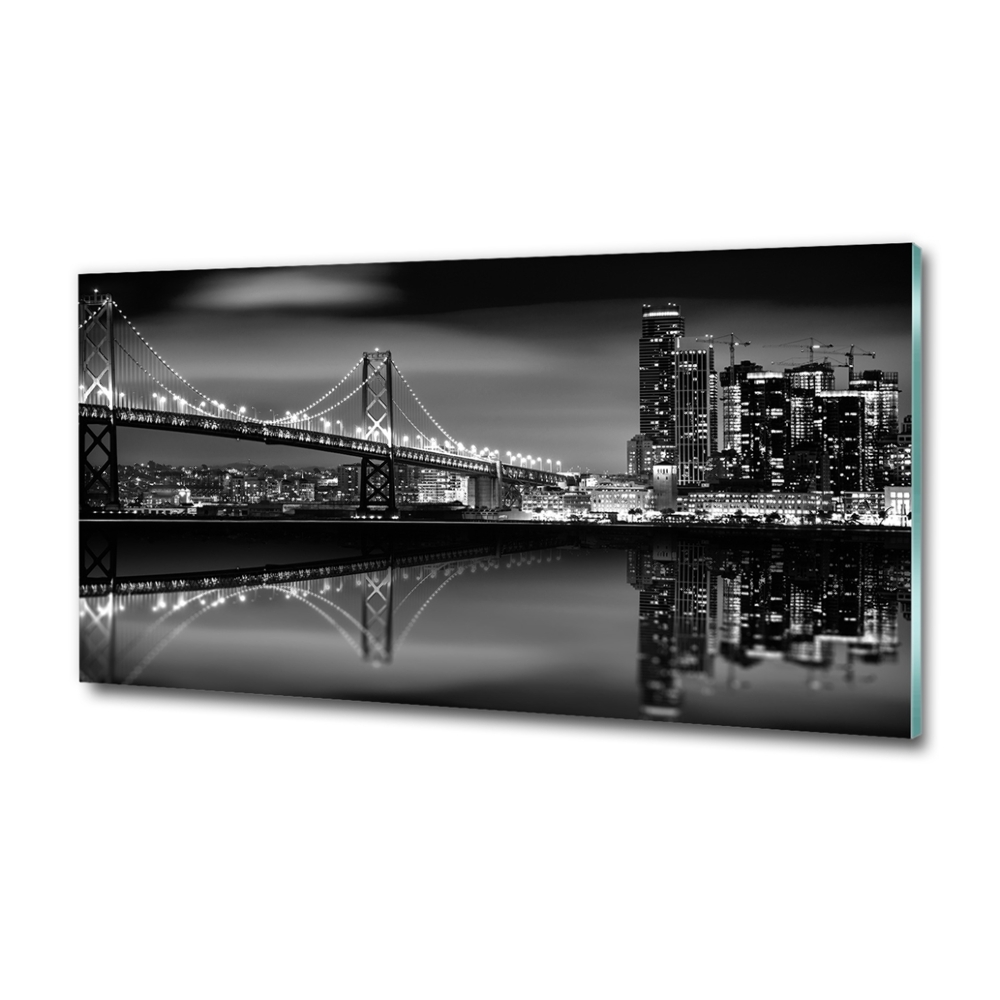 Tableau sur verre San Francisco la nuit