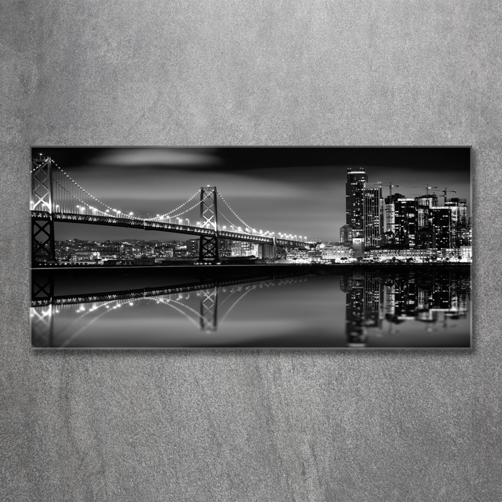 Tableau sur verre San Francisco la nuit