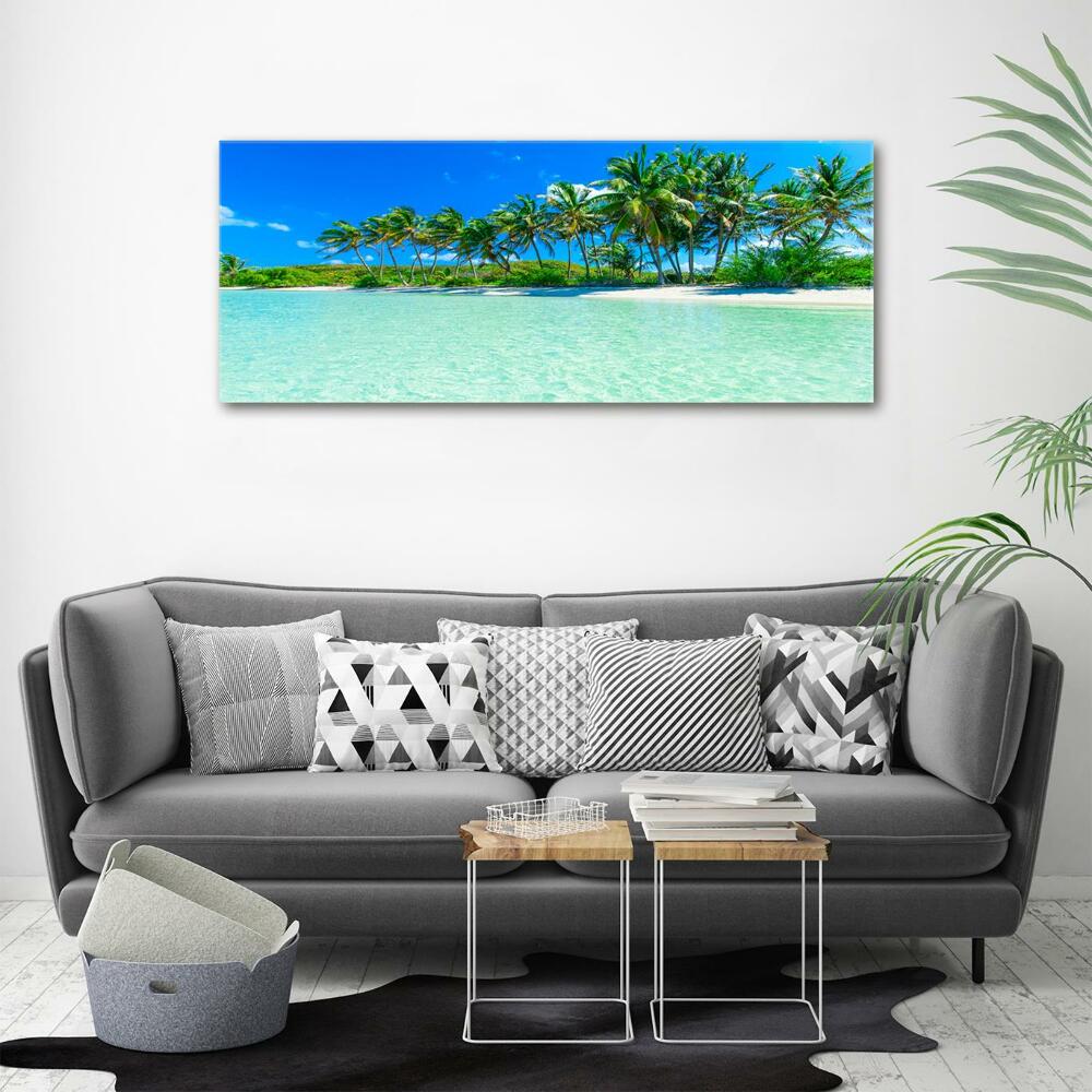 Tableau en verre Plage exotique eau bleue