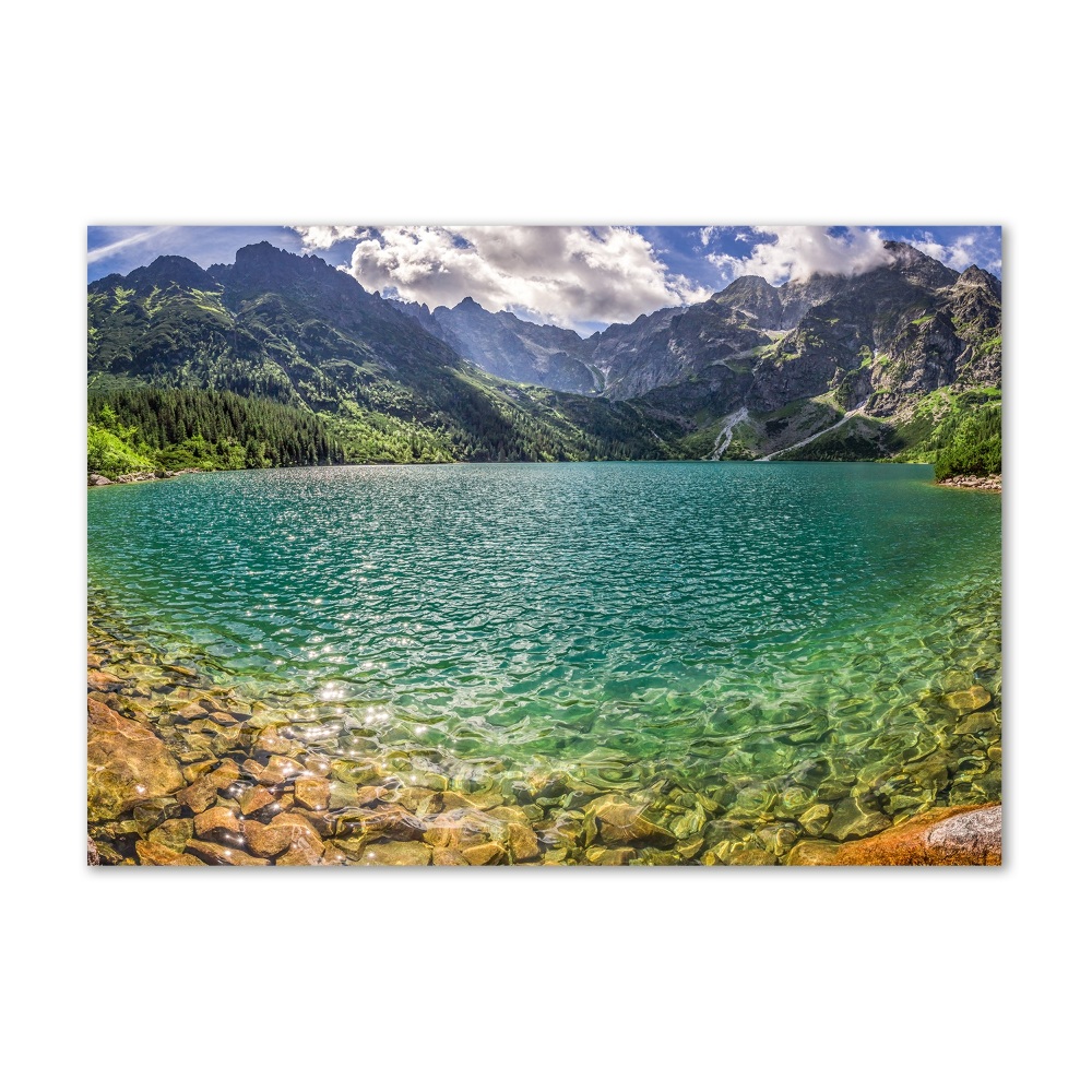 Tableau en verre Lac de montagne