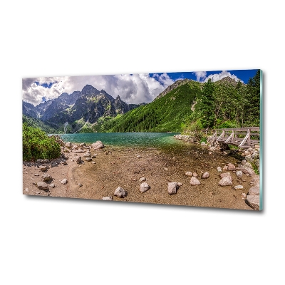 Tableau verre imprimé Lac en montagne