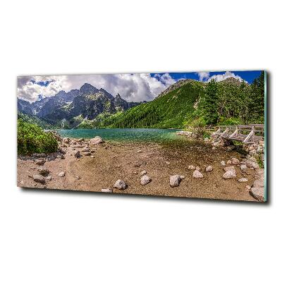 Tableau verre imprimé Lac en montagne