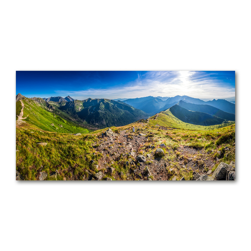 Tableau en verre Panorama de montagne