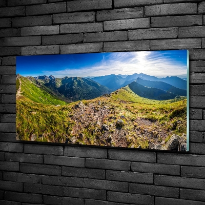 Tableau en verre Panorama de montagne