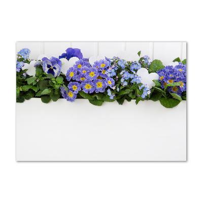 Tableau sur verre Fleurs bleues