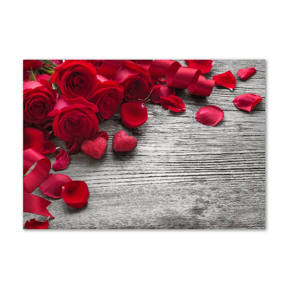 Tableau verre imprimé Roses rouges