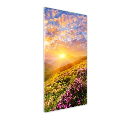 Tableau photo sur verre Coucher de soleil en montagne