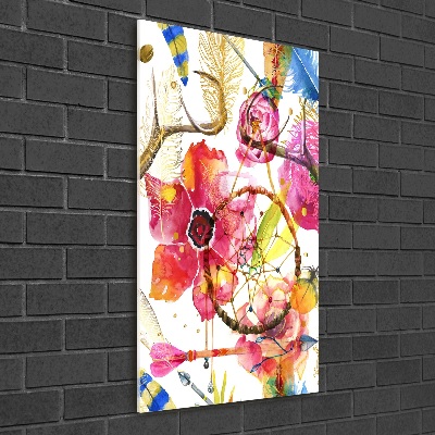 Tableau en verre Fleurs style boho