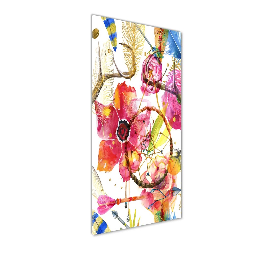 Tableau en verre Fleurs style boho