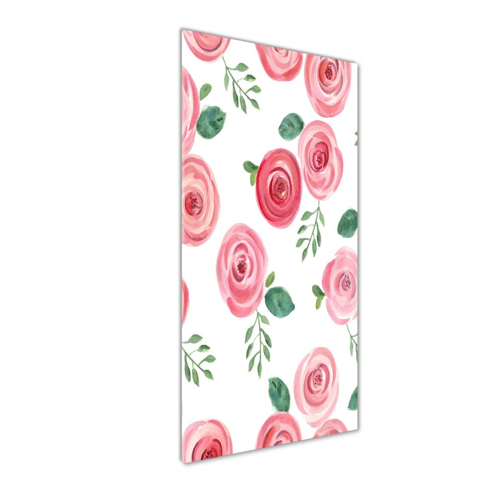 Tableau imprimé sur verre Roses roses