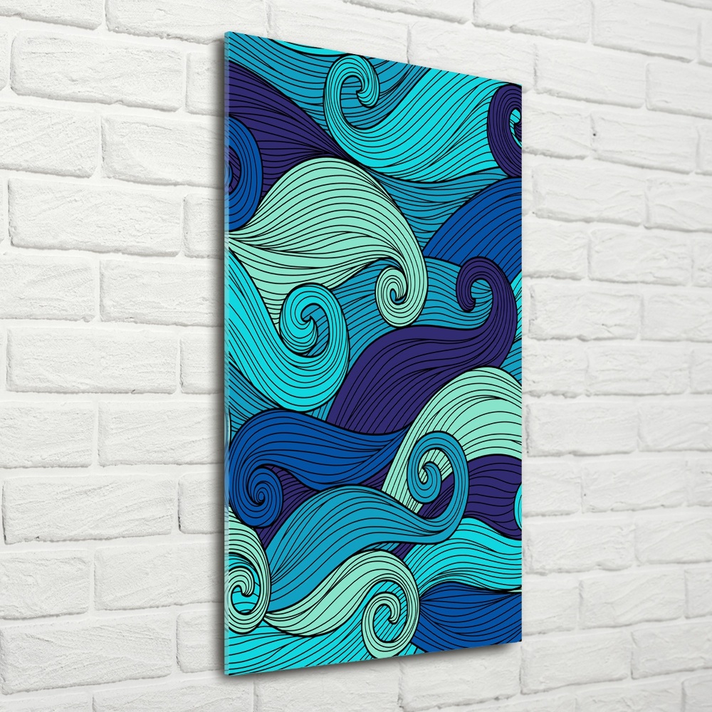 Tableau sur verre Vagues abstraites