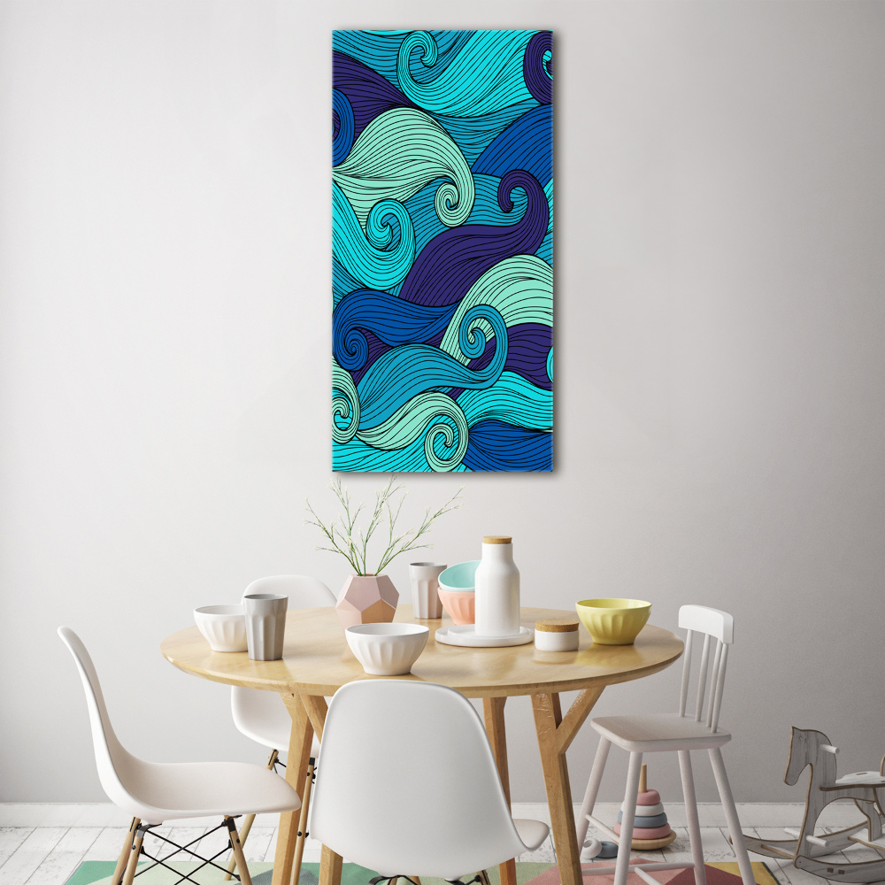 Tableau sur verre Vagues abstraites