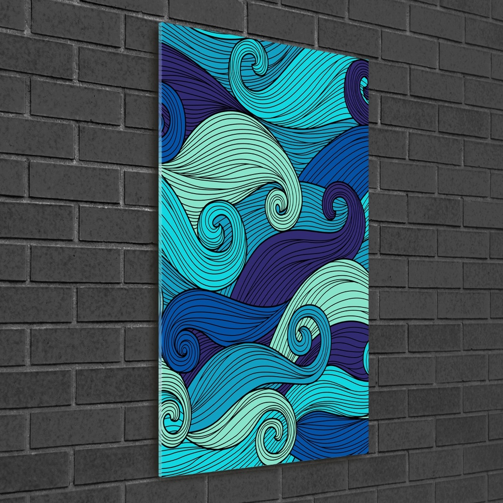 Tableau sur verre Vagues abstraites