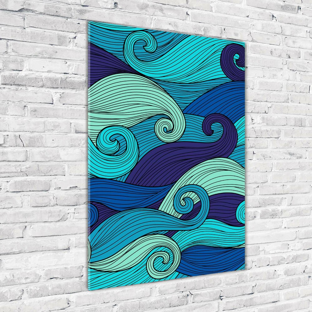 Tableau sur verre Vagues abstraites