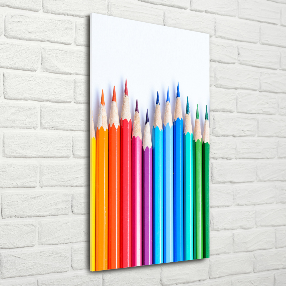 Tableau verre imprimé Crayons de couleur