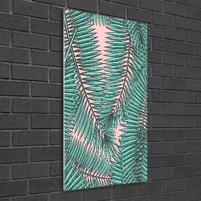 Tableau photo sur verre Feuilles de palmier