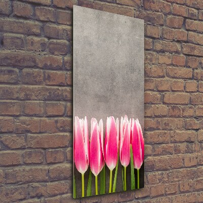 Tableau sur verre Tulipes roses