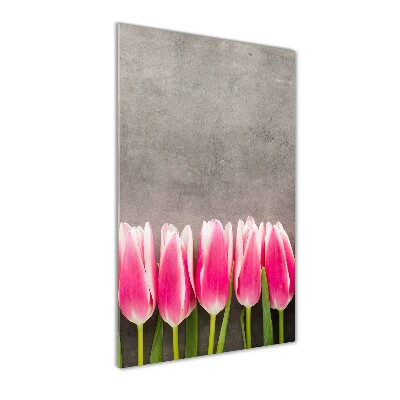 Tableau sur verre Tulipes roses