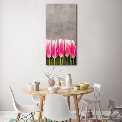 Tableau sur verre Tulipes roses