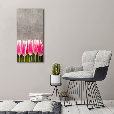 Tableau sur verre Tulipes roses