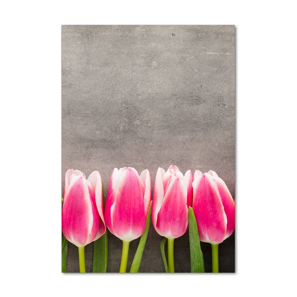 Tableau sur verre Tulipes roses