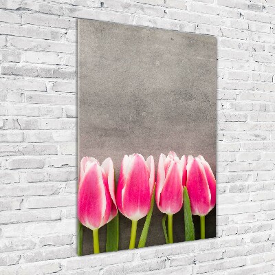 Tableau sur verre Tulipes roses