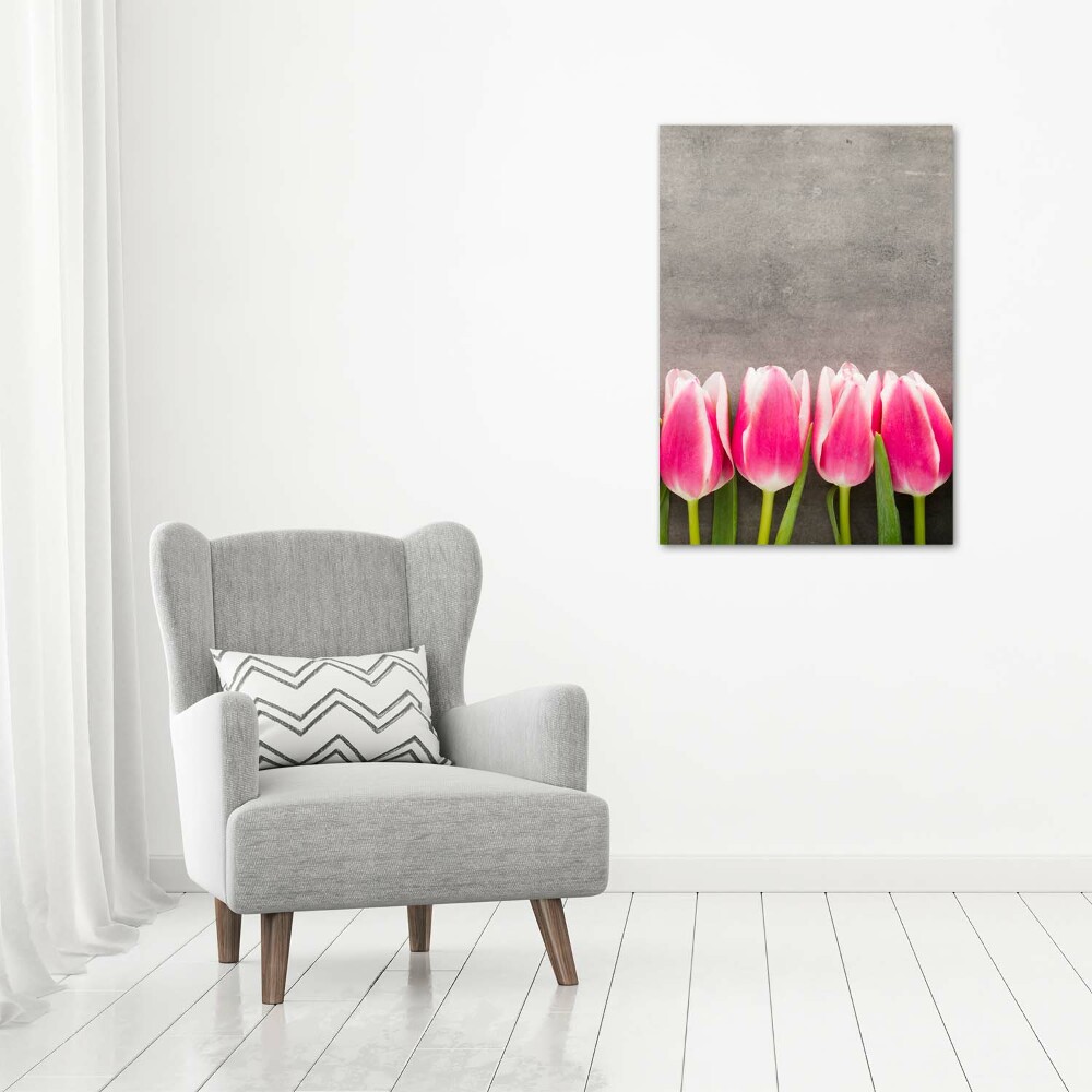 Tableau sur verre Tulipes roses