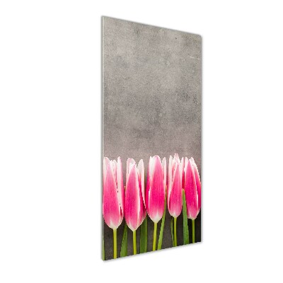 Tableau sur verre Tulipes roses