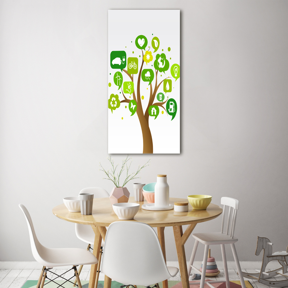 Tableau imprimé sur verre Arbre écologique