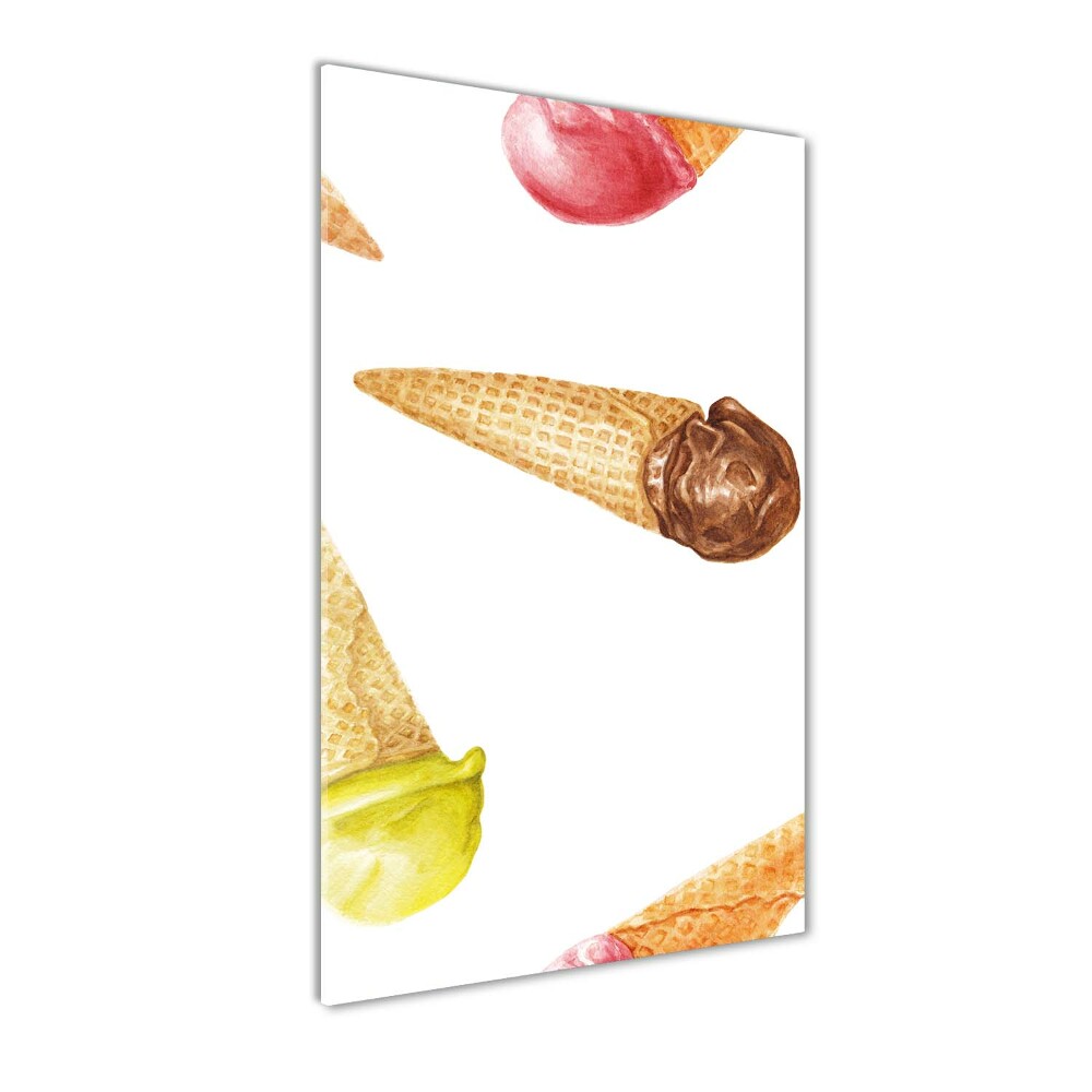 Tableau verre imprimé Glace en gaufrette