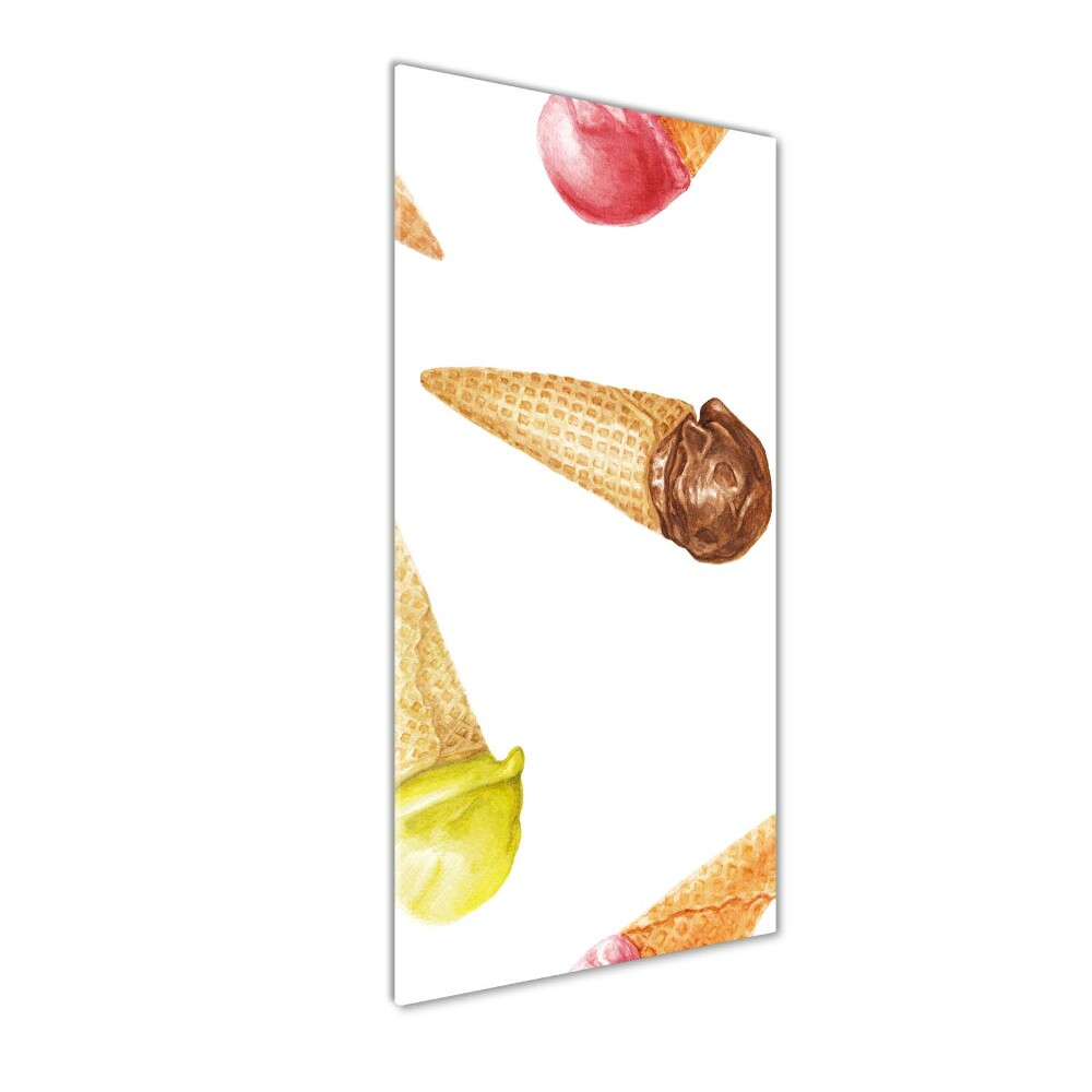 Tableau verre imprimé Glace en gaufrette